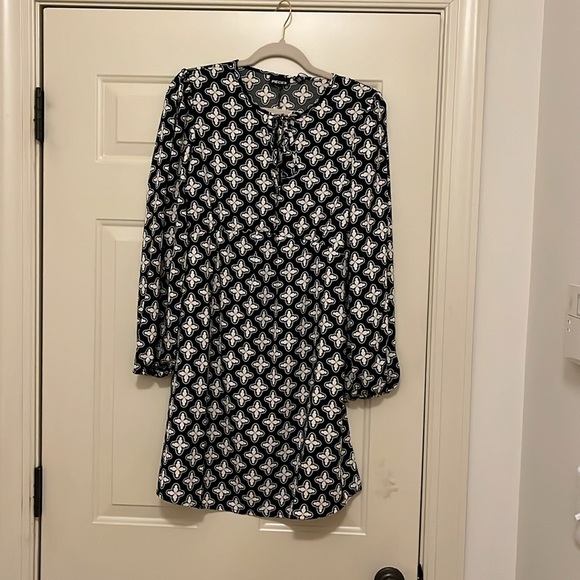 Pieces Sally Black print V-neck Printed Mini Dress/NWT/S - Picture 14 of 15